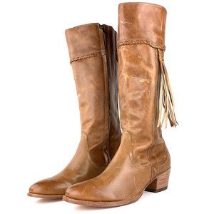 Ariat Women's Remington Cowboy Roper Mid-Calf Boot Tan Leather Side Zipper 9.5 B